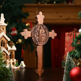 The Redemption of Christ and the Protective Oath of Saint Benedict Double-sided engraved cross - BGCOPPER