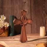 Holy Spirit Cross Wooden Hand Carved Cross for Wall Decor, Religious Gift Cross - BGCOPPER