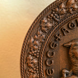 Lamb of God Round Wooden Sculpture - BGCOPPER