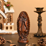 Our Lady of Guadalupe Round Wooden Tabletop Ornament - BGCOPPER