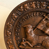 Lamb of God Round Wooden Sculpture - BGCOPPER