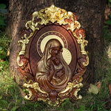 Mother Mary with Baby Jesus Wood Carving Decor - BGCOPPER
