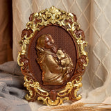 Bgcopper Mother Mary with Baby Jesus Wood Carving Decor - BGCOPPER