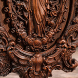 Wood carving of the Virgin Mary in leaves - BGCOPPER