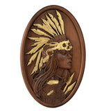 Native American Indian woman natural wood carving decoration, native day gift - BGCOPPER