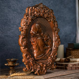 Bgcopper Mother Mary with Baby Jesus Wood Carving Decor - BGCOPPER
