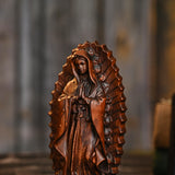 Our Lady of Guadalupe Round Wooden Tabletop Ornament - BGCOPPER