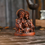 Holy Family Round Wooden Tabletop Ornament - BGCOPPER