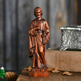 Joseph Wooden Round Carved Tabletop Ornament - BGCOPPER