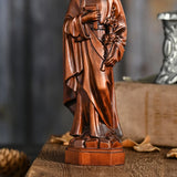 Joseph Wooden Round Carved Tabletop Ornament - BGCOPPER