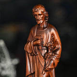 Joseph Wooden Round Carved Tabletop Ornament - BGCOPPER