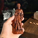 Joseph Wooden Round Carved Tabletop Ornament - BGCOPPER