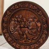 The Last Supper Round Wooden Sculpture - BGCOPPER
