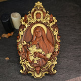 Santa Teresa Wall Decoration Woodcarving - BGCOPPER