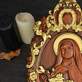 Santa Teresa Wall Decoration Woodcarving - BGCOPPER