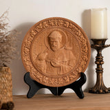St. Francis of Assisi Patron Saint of Animals Religious Icon - Natural Wood Wall Decoration Hanging Souvenir - BGCOPPER