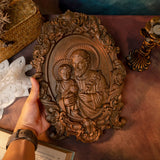 Saint Joseph Wood Carved Religious icon Fatehrs day Christian gift Wall Hanging Art Work gift ideas Birthday Gifts - BGCOPPER