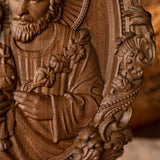 Saint Joseph Wood Carved Religious icon Fatehrs day Christian gift Wall Hanging Art Work gift ideas Birthday Gifts - BGCOPPER