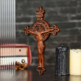 The Redemption of Christ and the Protective Oath of Saint Benedict Double-sided engraved cross - BGCOPPER