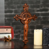 The Redemption of Christ and the Protective Oath of Saint Benedict Double-sided engraved cross - BGCOPPER