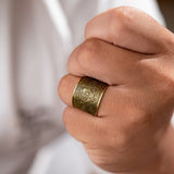 Vintage brass seven archangels symbol ring - amulet against evil eye, curse, spell - BGCOPPER