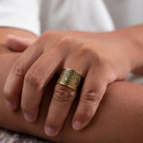 Vintage brass seven archangels symbol ring - amulet against evil eye, curse, spell - BGCOPPER