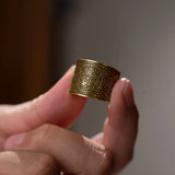 Vintage brass seven archangels symbol ring - amulet against evil eye, curse, spell - BGCOPPER