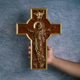 Ascension of Jesus wood carving cross - BGCOPPER
