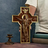 Ascension of Jesus wood carving cross - BGCOPPER