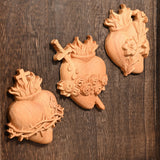 Holy Family Three Sacred Hearts Wood Carving Set - BGCOPPER