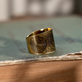 Vintage brass seven archangels symbol ring - amulet against evil eye, curse, spell - BGCOPPER