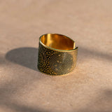 Vintage brass seven archangels symbol ring - amulet against evil eye, curse, spell - BGCOPPER