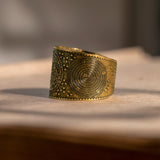 Vintage brass seven archangels symbol ring - amulet against evil eye, curse, spell - BGCOPPER