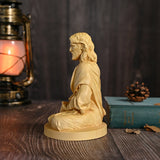 Jesus Meditation Wooden Statue Tabletop Ornament - BGCOPPER