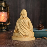 Jesus Meditation Wooden Statue Tabletop Ornament - BGCOPPER
