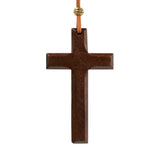 Vintage handmade double-layer alloy wood cross female male couple long pendant sweater chain cross car hanging - BGCOPPER