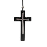 Vintage handmade double-layer alloy wood cross female male couple long pendant sweater chain cross car hanging - BGCOPPER