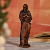 Jesus Goat Wooden Round Carved Tabletop Ornament - BGCOPPER