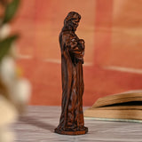 Jesus Goat Wooden Round Carved Tabletop Ornament - BGCOPPER
