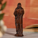 Jesus Goat Wooden Round Carved Tabletop Ornament - BGCOPPER
