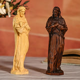 Jesus Goat Wooden Round Carved Tabletop Ornament - BGCOPPER