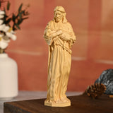Jesus Goat Wooden Round Carved Tabletop Ornament - BGCOPPER