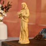 Jesus Goat Wooden Round Carved Tabletop Ornament - BGCOPPER