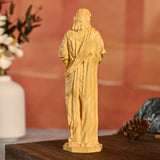 Jesus Goat Wooden Round Carved Tabletop Ornament - BGCOPPER