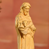 Jesus Goat Wooden Round Carved Tabletop Ornament - BGCOPPER