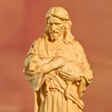 Jesus Goat Wooden Round Carved Tabletop Ornament - BGCOPPER