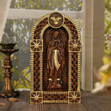 Our Lady of Lourdes Arch Wooden Tabletop Arrangement - BGCOPPER