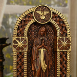Our Lady of Lourdes Arch Wooden Tabletop Arrangement - BGCOPPER