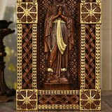 Our Lady of Lourdes Arch Wooden Tabletop Arrangement - BGCOPPER