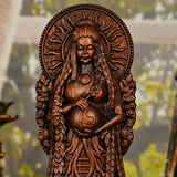 Greek Gaia Earth Goddess Wooden Tabletop Ornament - BGCOPPER